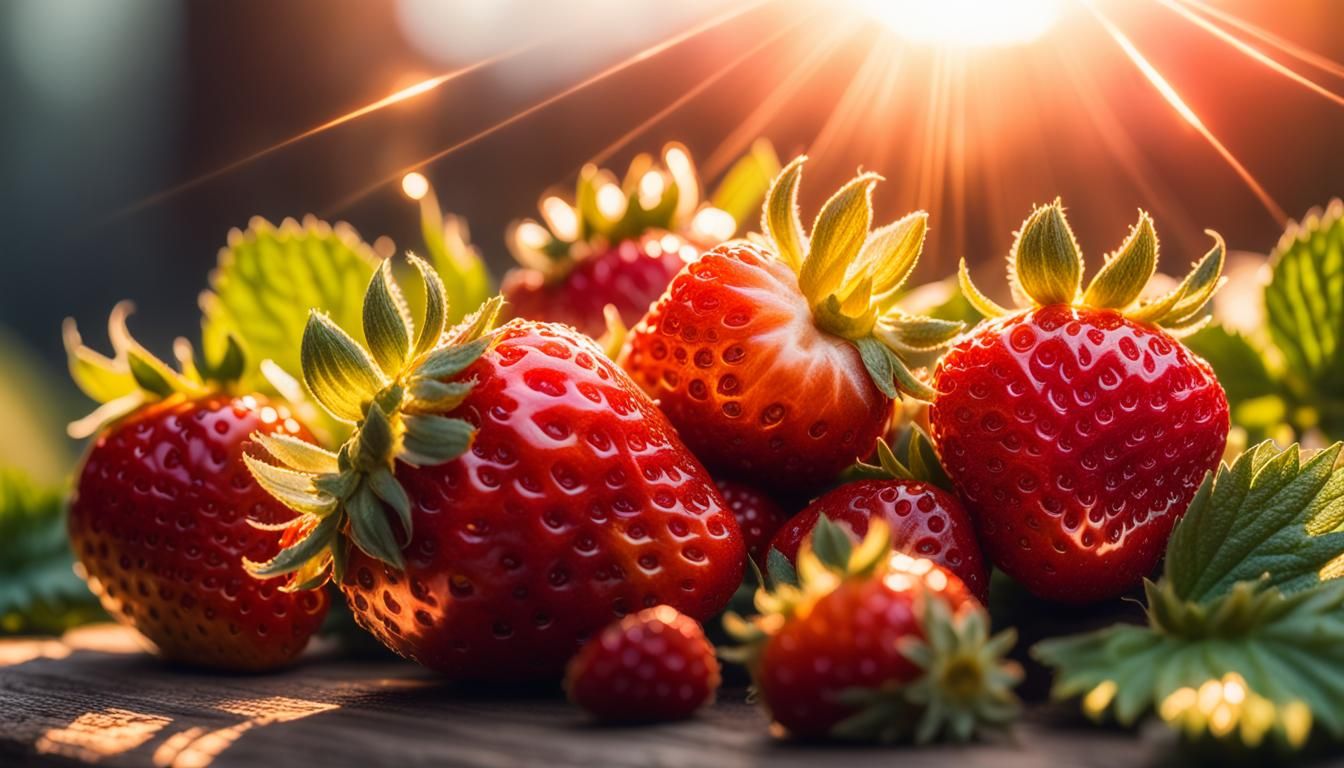 Hyperrealistic Futurepunk Strawberries with Moiré Effect