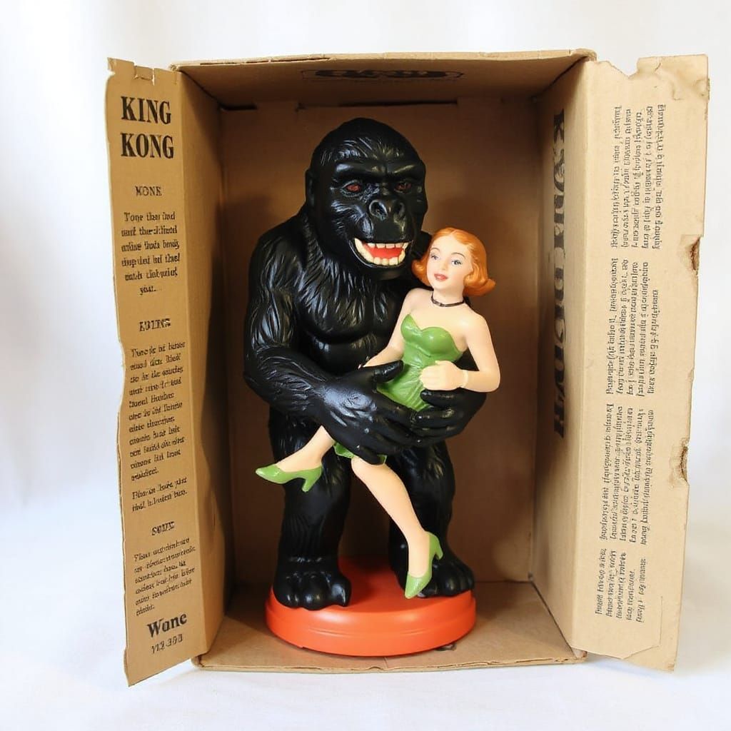 Vintage King Kong and Fay Wray action figure