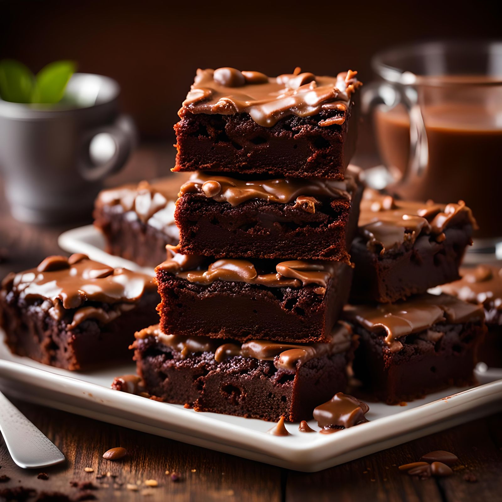 Stacked Brownies: Professional Photography with Bokeh