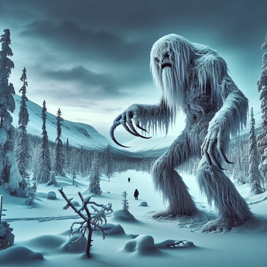 Mysterious Winter Creature in Luminous Lapland