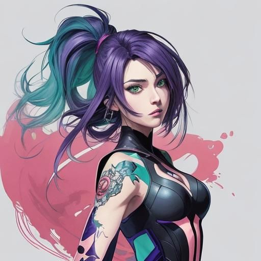 Anime Woman in Studio Trigger Style Manga Scan