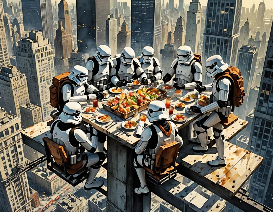 Wacky Historical Photo: "Lunch Atop A Skyscraper" StarWars T...