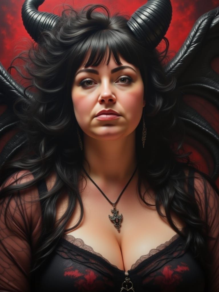 Ethereal Gothic Beauty with Horns