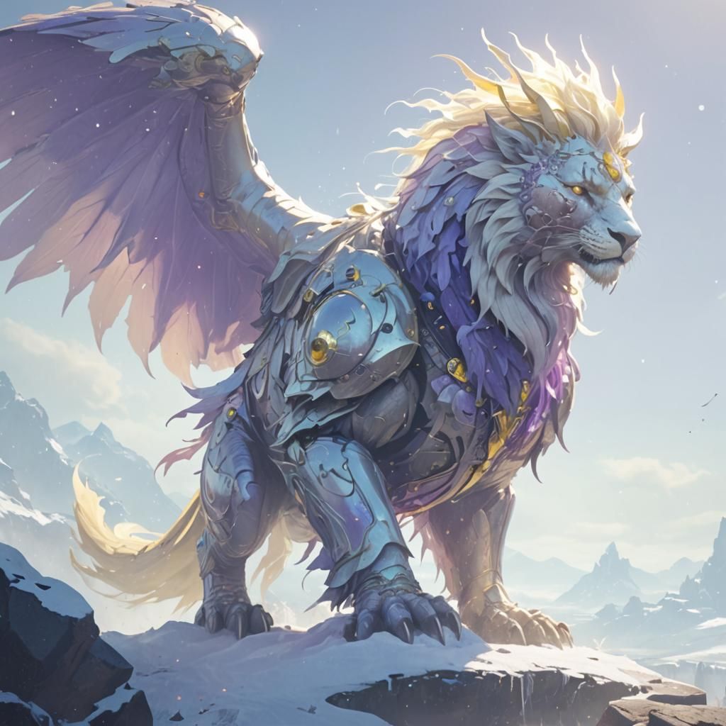 Dark Fantasy Winged Lion Concept Art