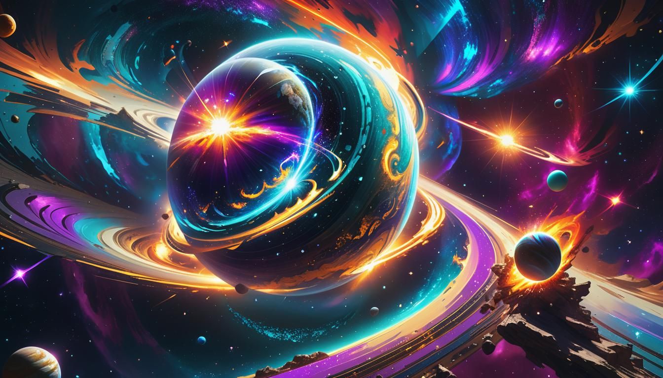 Vibrant Young Star Amidst Swirling Astrosphere