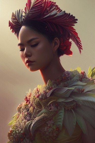 Queen Liliʻuokalani: Detailed Digital Portrait