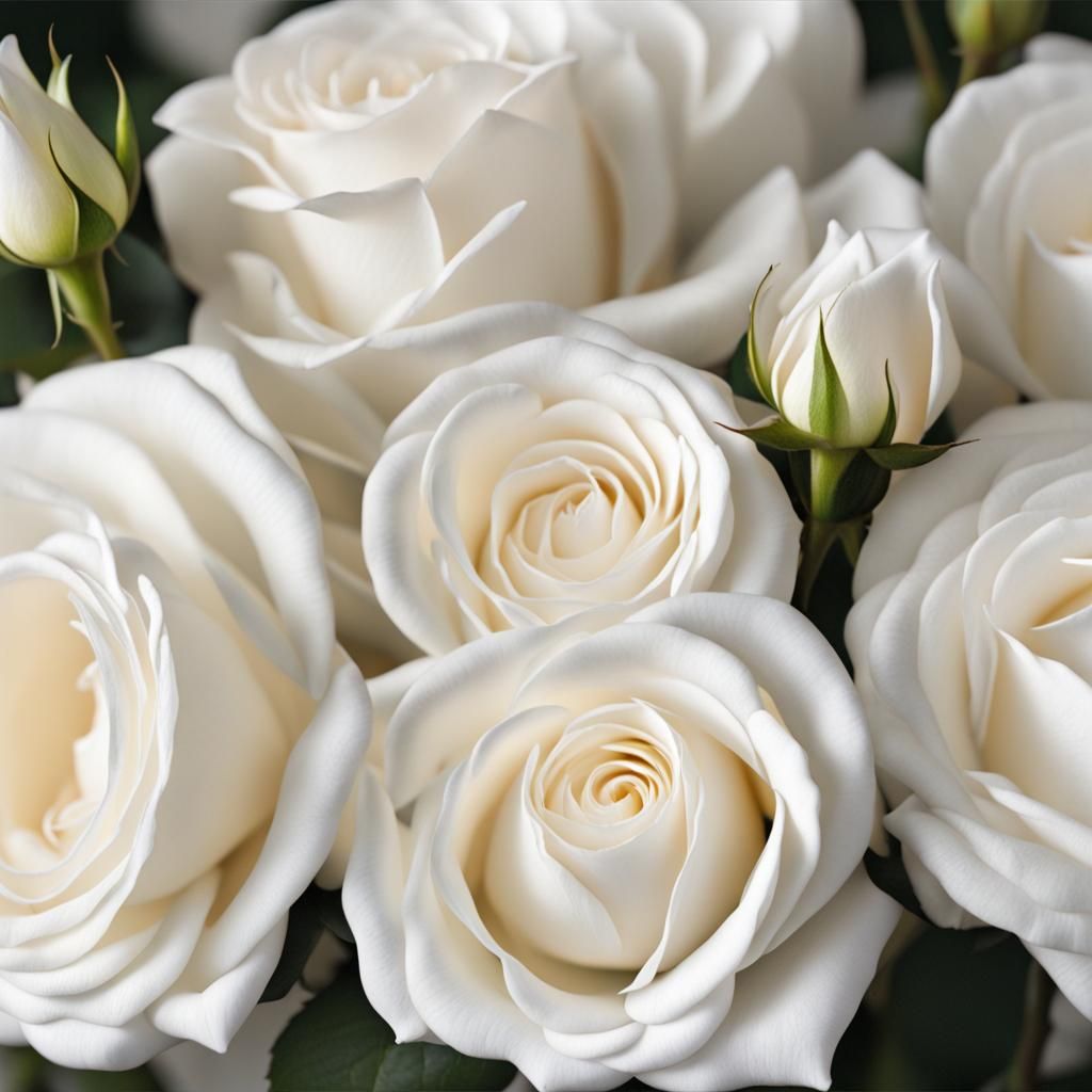 Elegant White Rose in Full Bloom