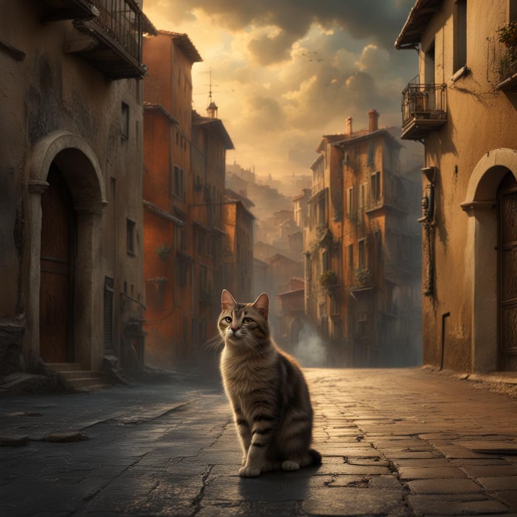 Kitten Walks Narrow Ledge of Skyscraper