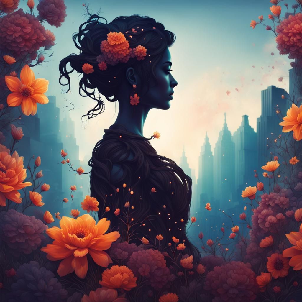 Floral Silhouette Logo for Instagram Profile