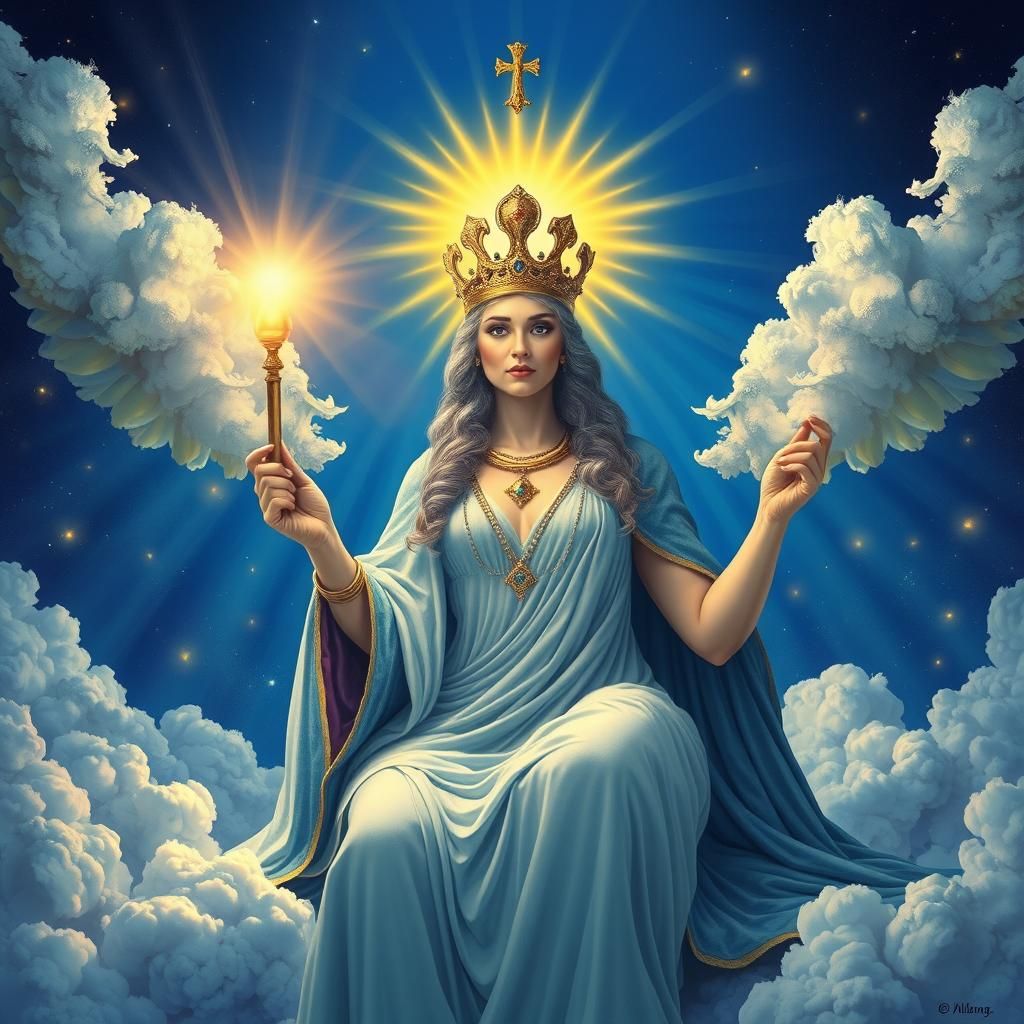 Hera, majestätische Königin der Götter Aquarell-Illustration...