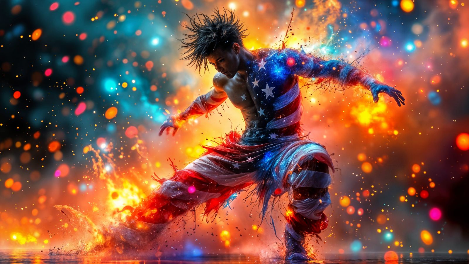 Maximalist Punk Dancer of American Flag Nebulae