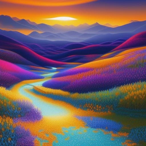 Radiant Stardust Dreamscape: A Surreal Illustration