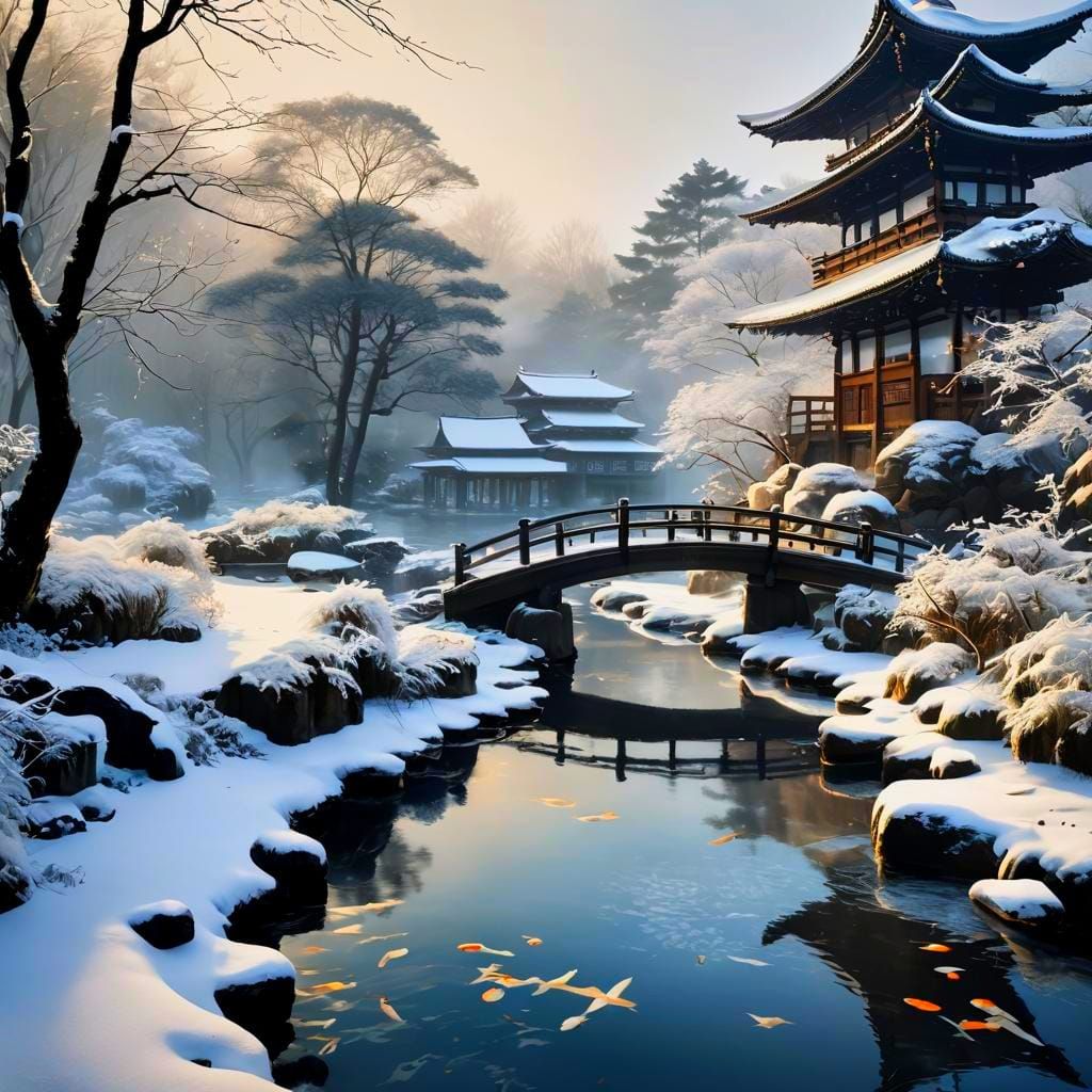 Winter Garden in Kintsugi-Inspired Japanese Teacup