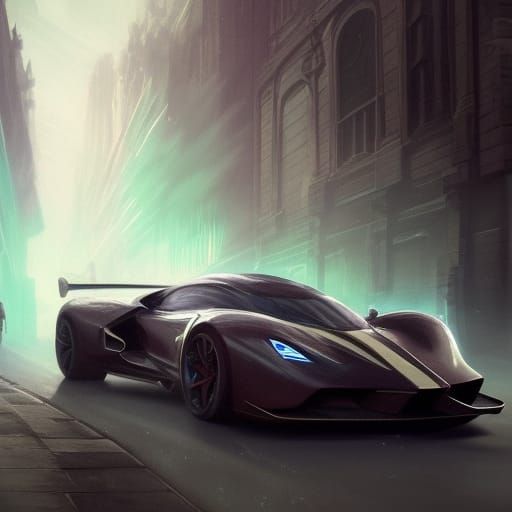 Hypercar Masterpiece in Dark Fantasy Style