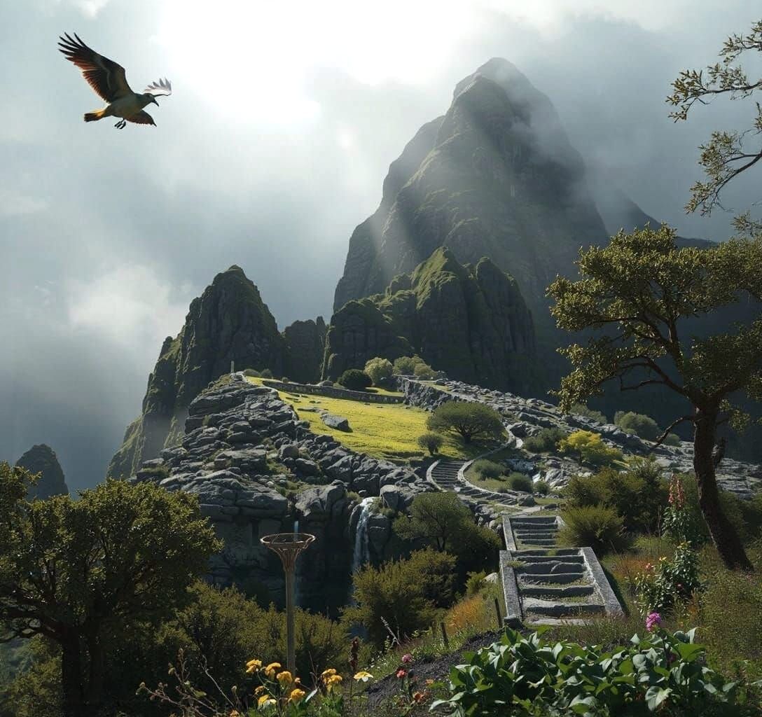 Dramatic Landscape in Hyperrealistic Oil Painting Style