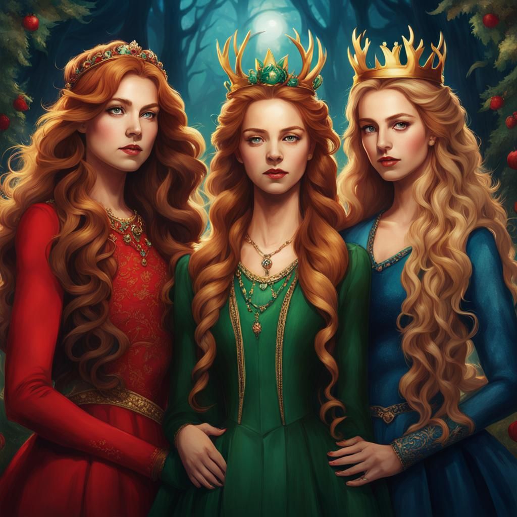 Three Women Staring Into Their Worlds