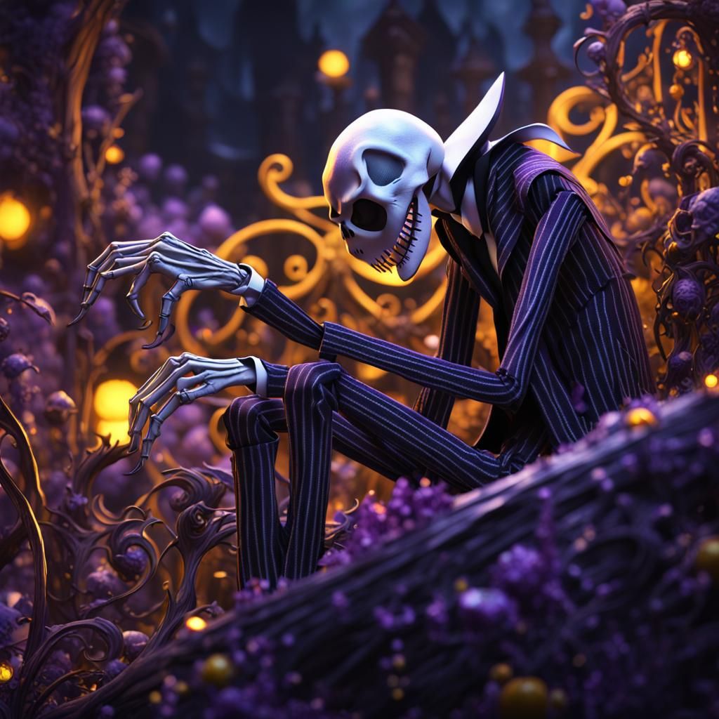 Jack Skellington Close-up: Dark Fantasy Concept Art