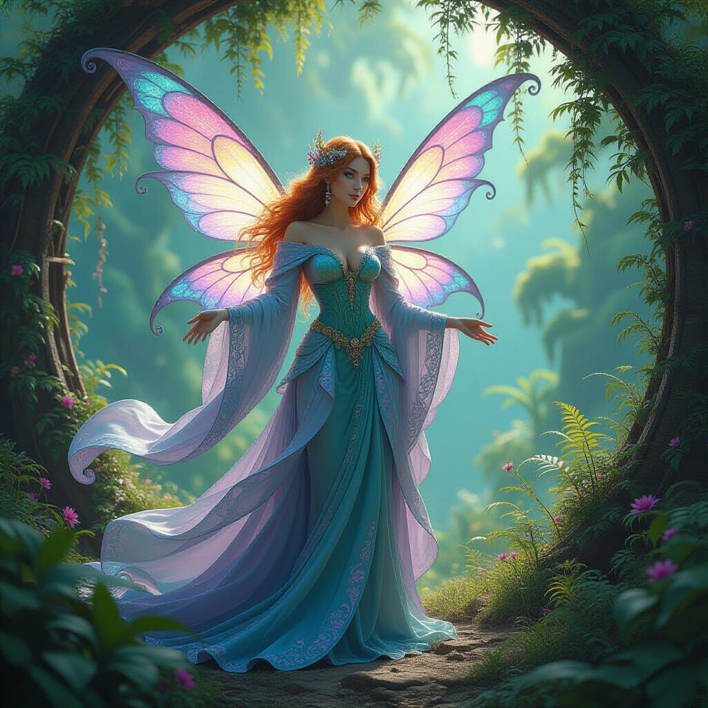 Ethereal Fairy in Dreamlike Landscape, Fantasy Concept Art