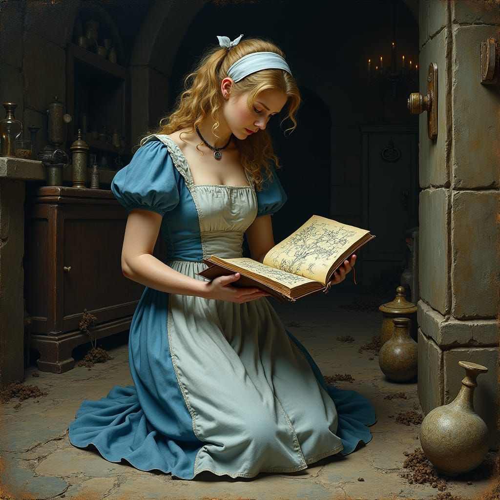 Cinderella's Discovery: Scientist's Notebook in Etching Styl...