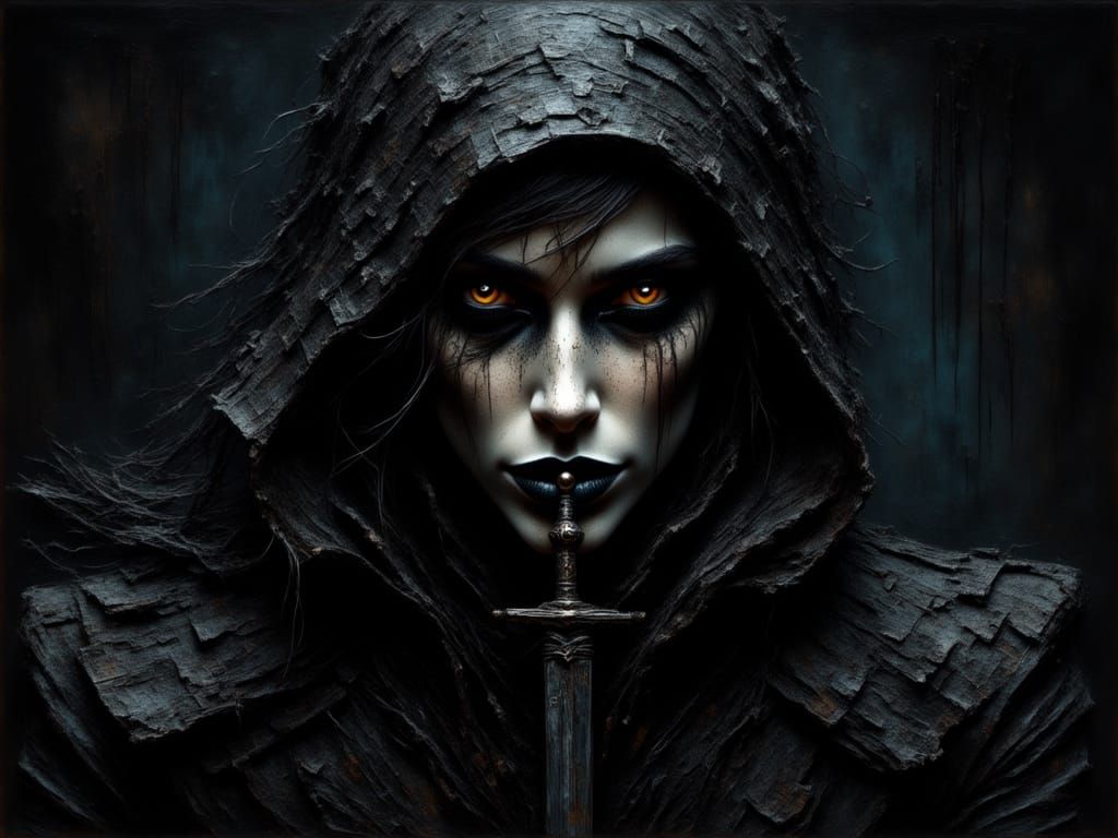 Shadowy Villain Emerging From Darkness in Dramatic Style