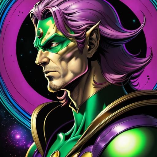 Adam Warlock Portrait in Comic Book Art Style