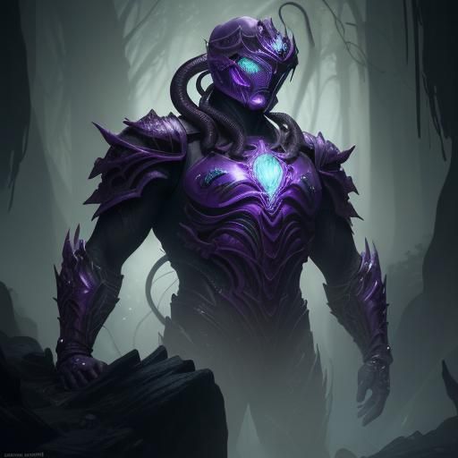 Lovecraftian Power Ranger in Dark Fantasy Style