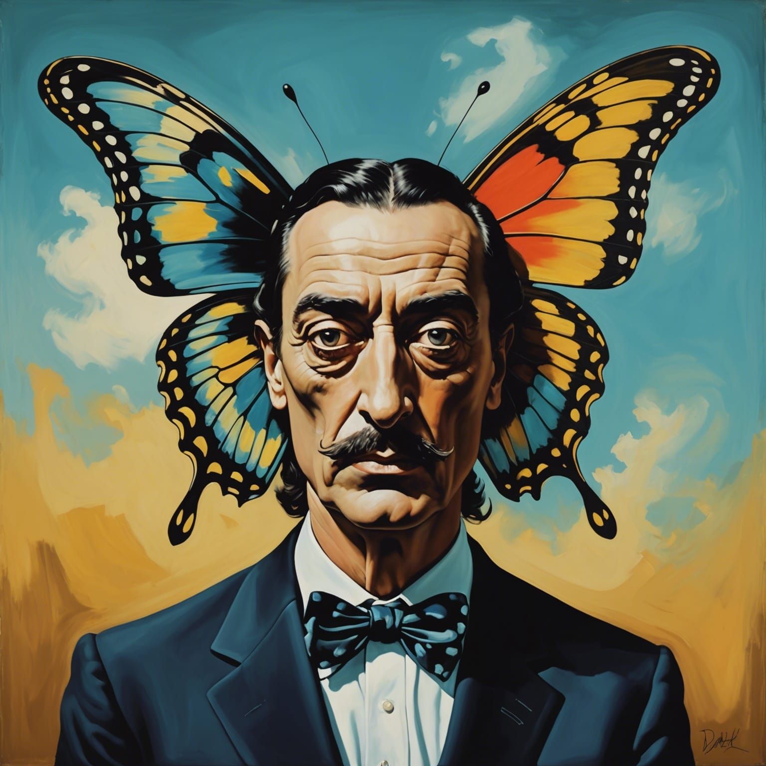 Surreal Butterfly-Human Hybrid in Dali Style