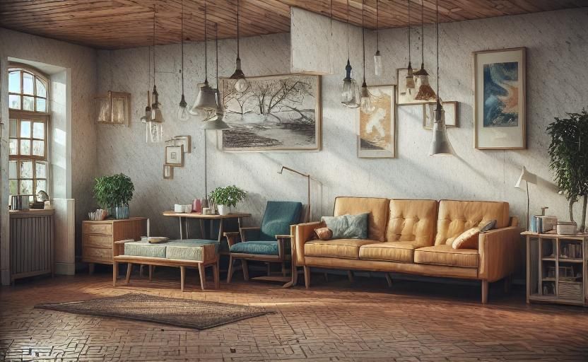Luxurious Submarine Helm Living Room Concept Art
