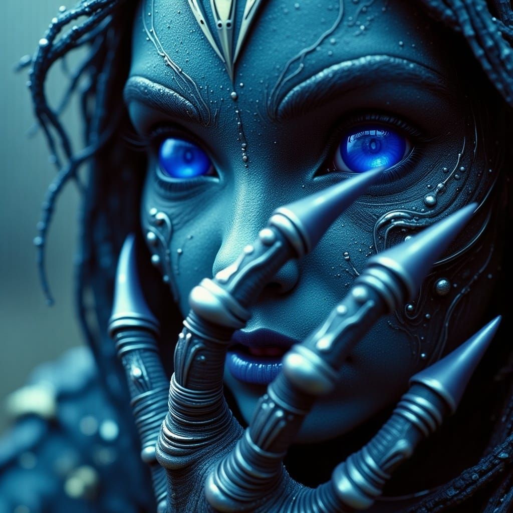 Sci-Fi Fae: Glowing Eyes and Metal Transformation