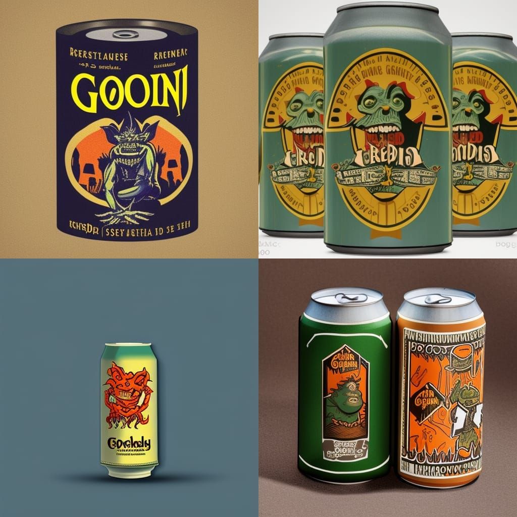 Vintage Goblin Beer Logo: 80s Graphic Design