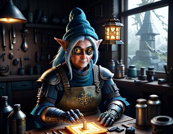 Gnome Repairs Automaton: 3D Game Cinematic Graphics