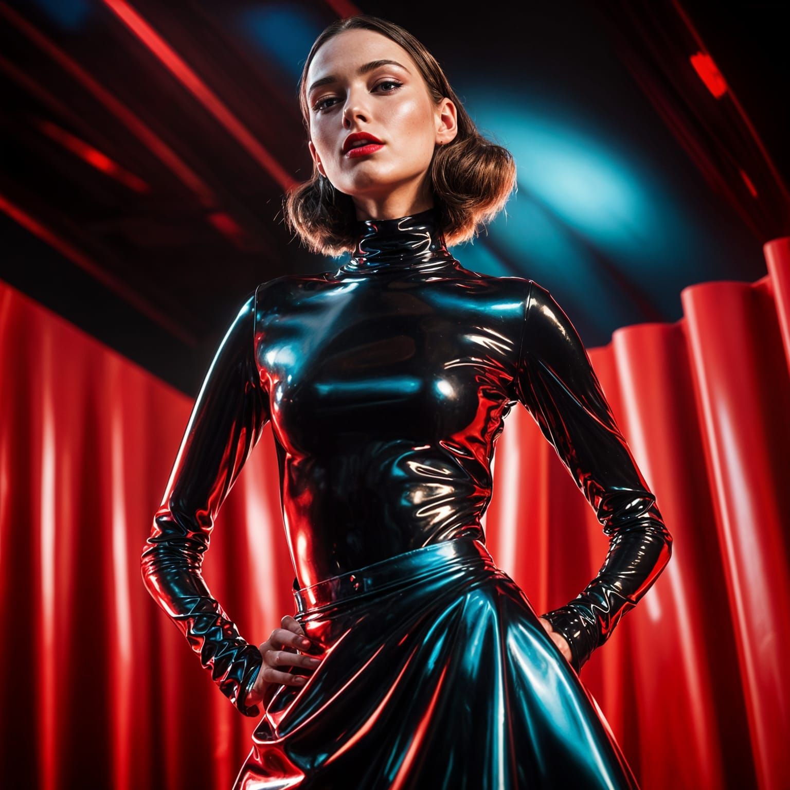 Hyperrealistic Beauty in Latex Attire