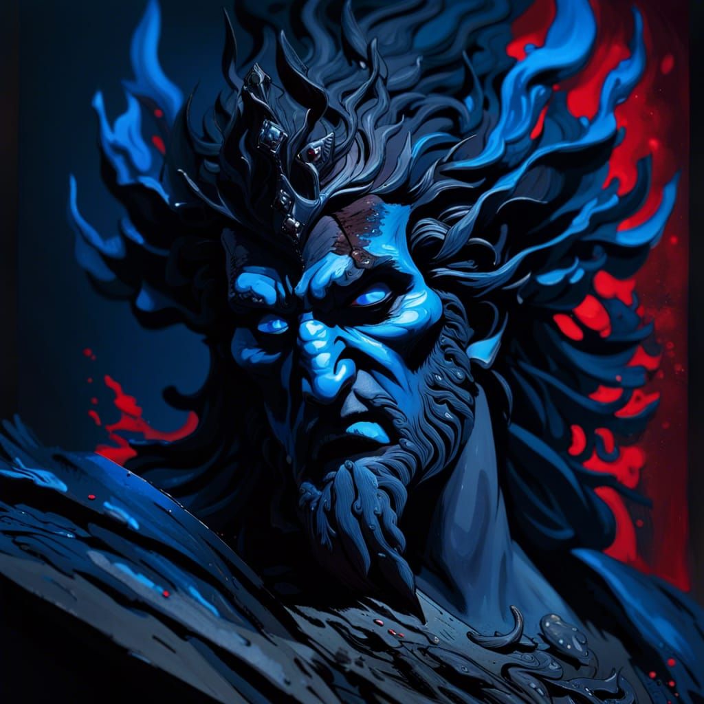 Detailed Portrait of Hades, God of the Underworld