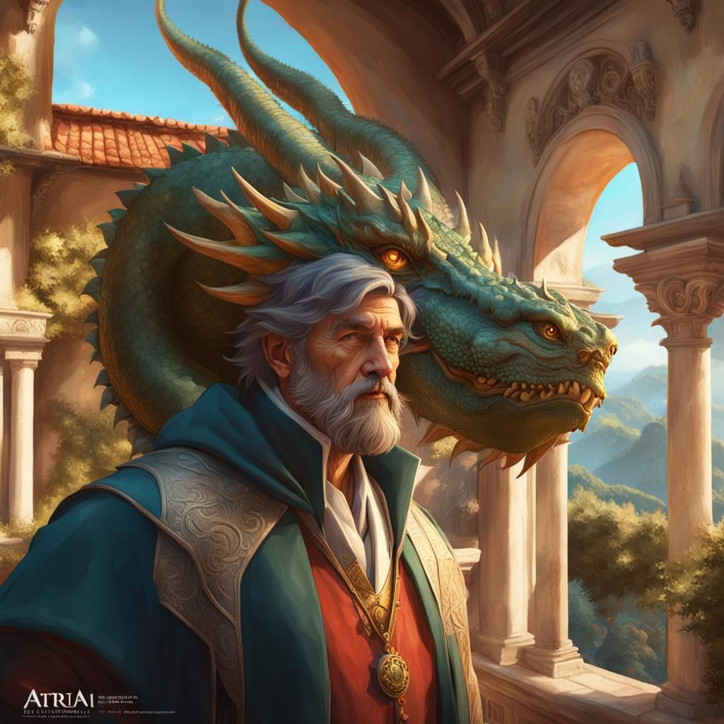 Mountain Villa Dragon Training: Digital Art Portrait