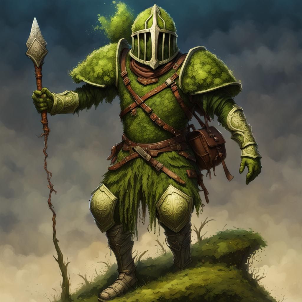 Adventurer in Mossy Armor Waving Hello