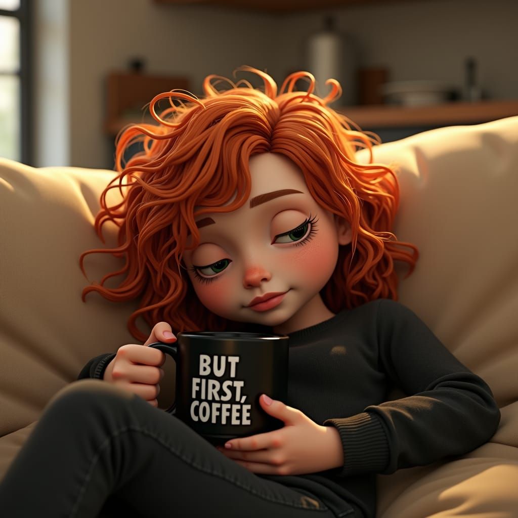 Sleepy Ginger Girl Caricature in Unreal Engine 5