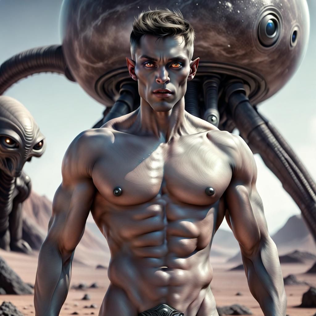 Attractive Gray Alien on an Alien Planet