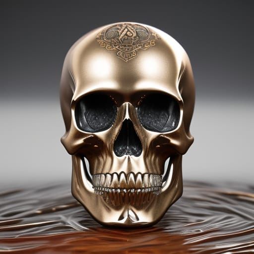Intricate Water Skull in 3D Rendering