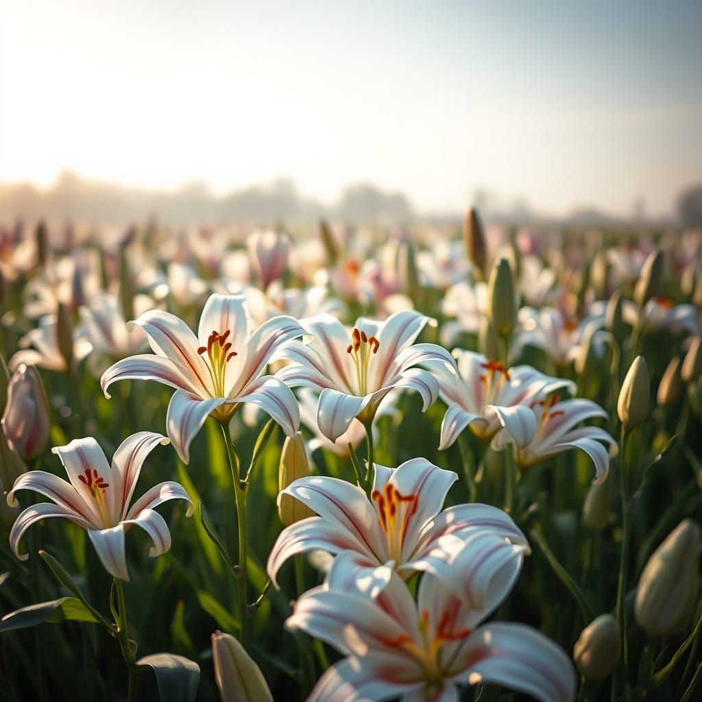 Serenity in a Morning Field of Lilies
