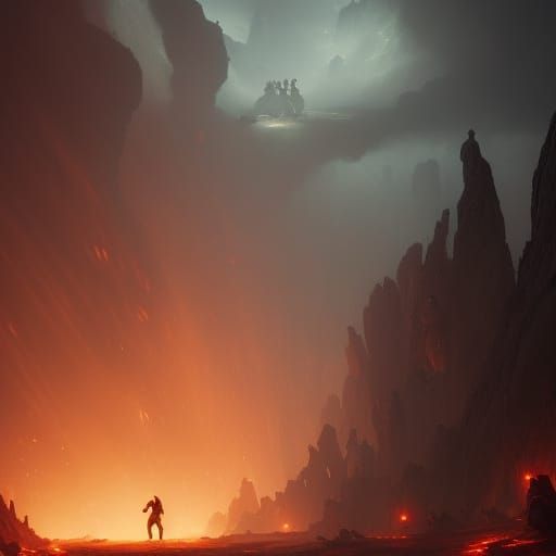 Man Dragged to Hell: Dark Fantasy Concept Art