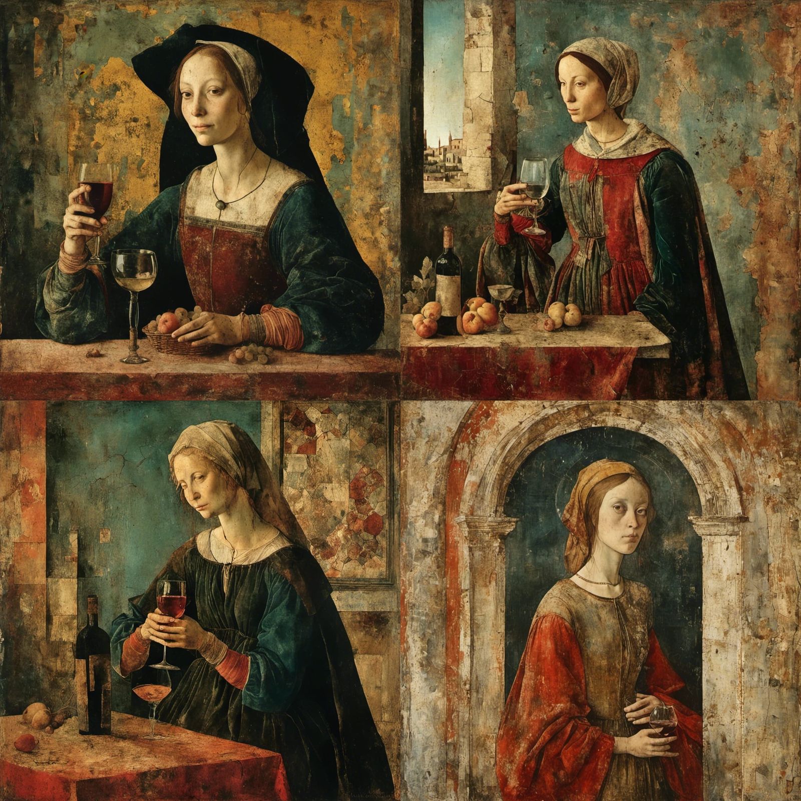 a woman with a glass of wine