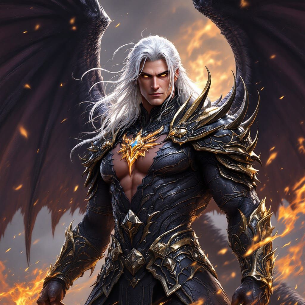 Dragon-skinned God of Wrath in Dark Fantasy Style