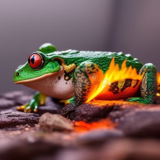 Flaming Frog: Anime Digital Illustration