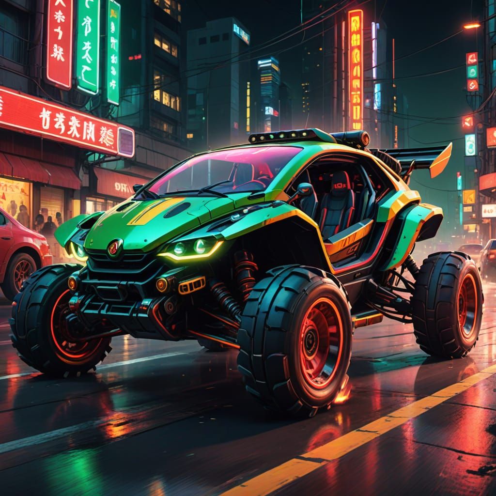 Futuristic Jet Buggy Concept Art in Digital Style