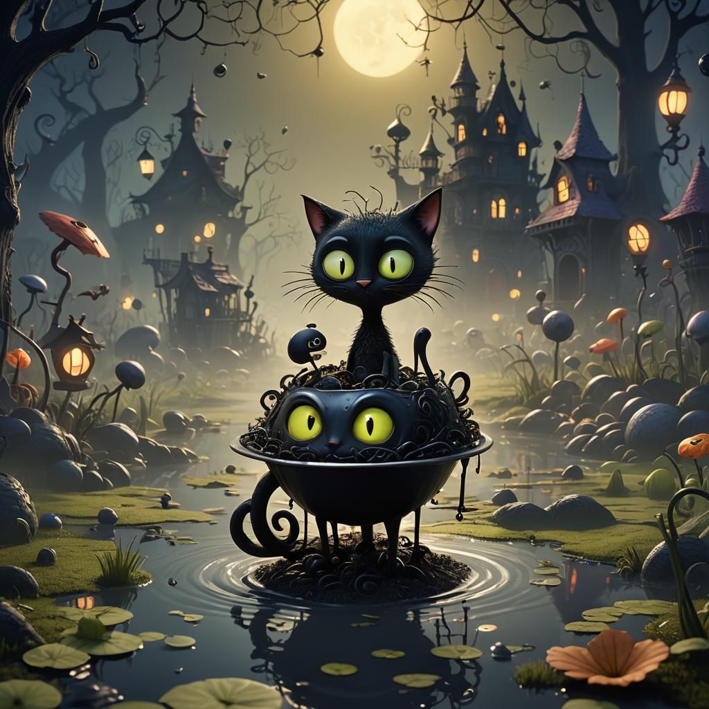 Spooky Spoon in Tim Burton Style