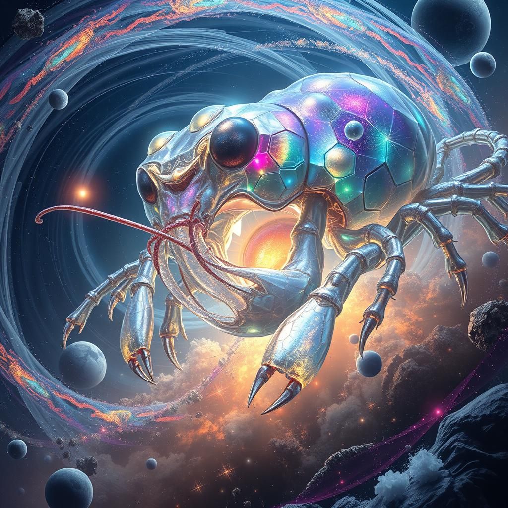 Celestial Scrab Consumes Galaxy in Epic Digital Art