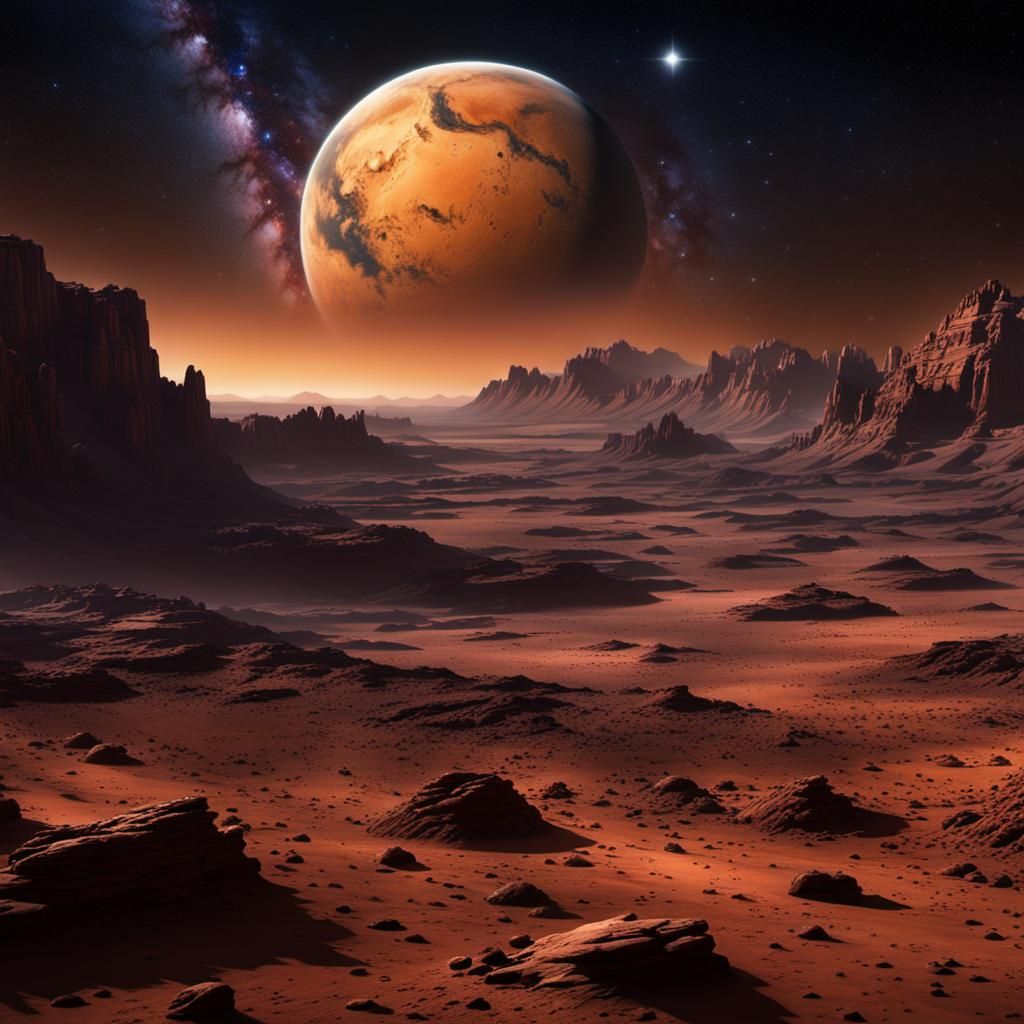 Stars at Night Seen From Mars