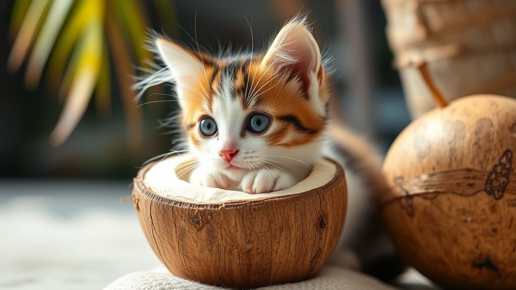 Exotic Feline in Tropical Paradise