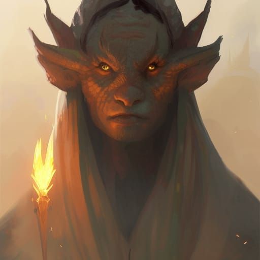 Dragonfolk Sorcerer Portrait in D&D Style