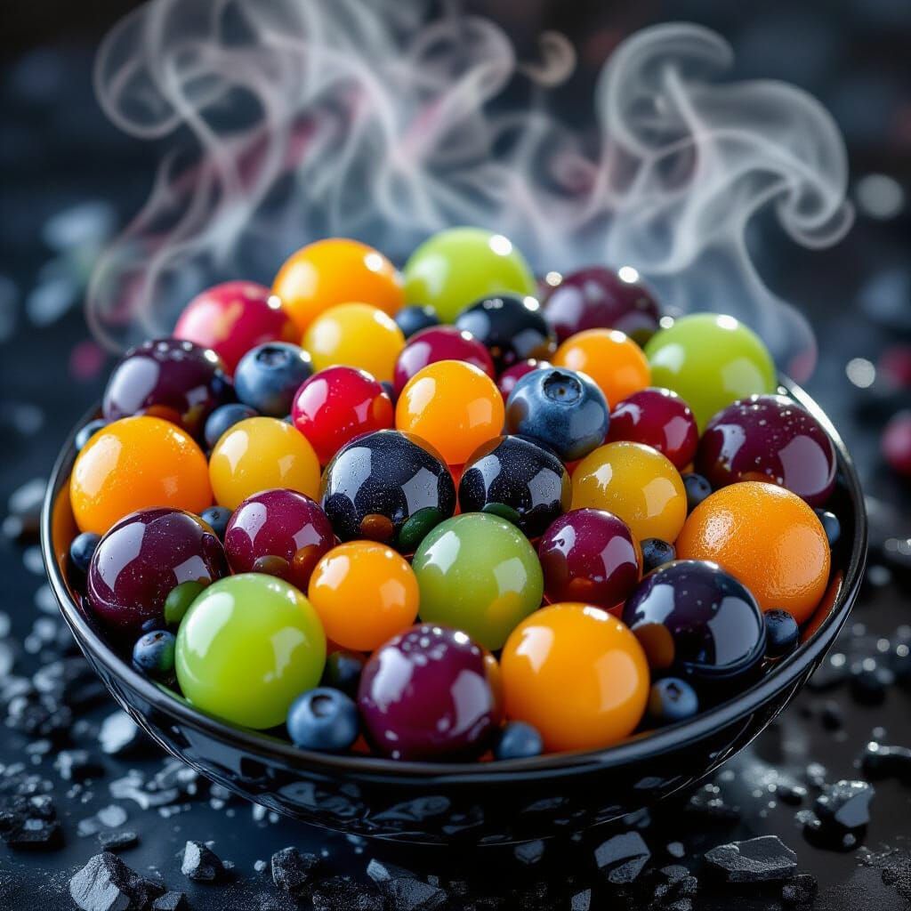 Abstract Fruit Salad of Spheres in Digital Art